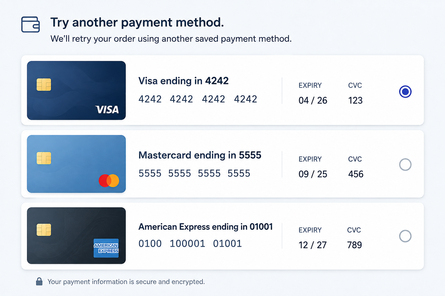 Alternative payment methods